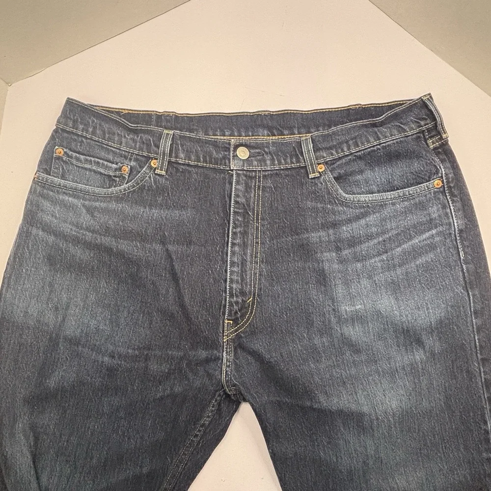 Levi's 505 Regular Fit Jeans 40x32‎ Straight Leg Zip Fly Classic Denim Dark Blue